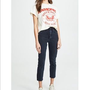 Agolde Riley high rise slim crop jeans in hideaway